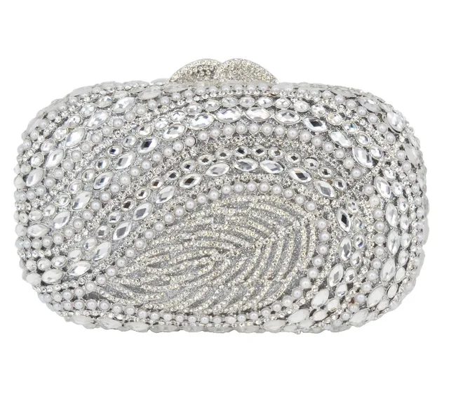 Luxury Pearl Gold Silver Clutch Evening Bag Purse Party Wedding Luxury Pearl Gold Silver Clutch Evening Bag Purse Party Wedding Bride Clutches Las Crystal Diamond Rhinestone