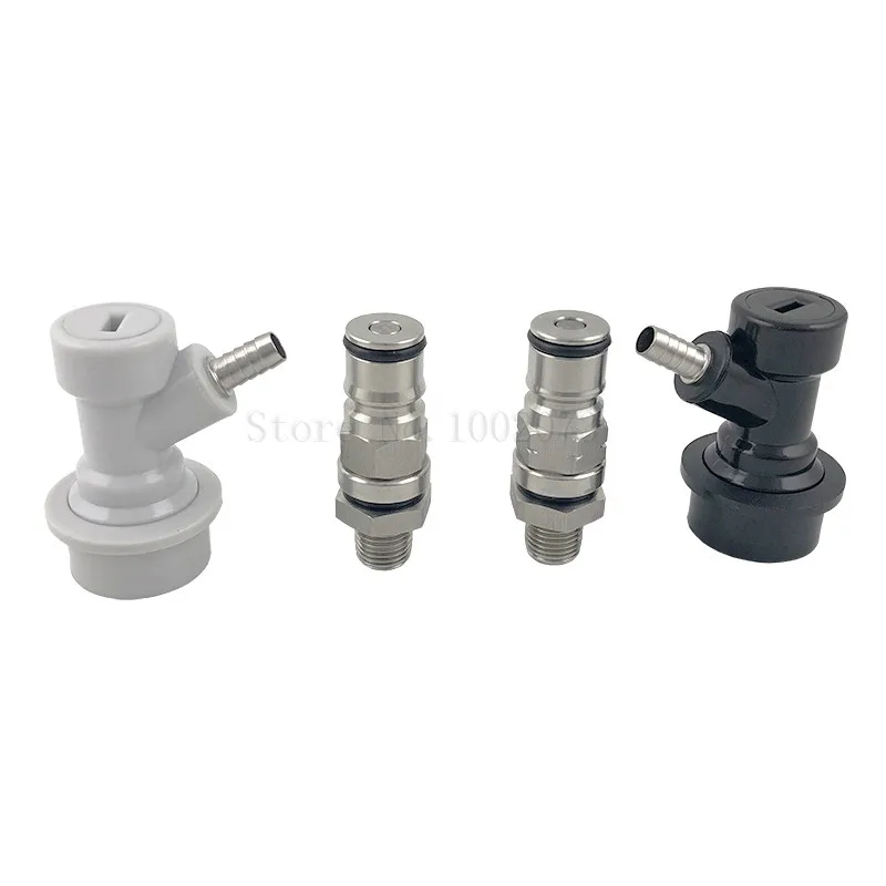 Cornelius Brew Keg Ball Lock Post with 14'' Bulkhead - Liquid and Gas kit with Ball Lock Quick Disconnect Bar Accessories (1)