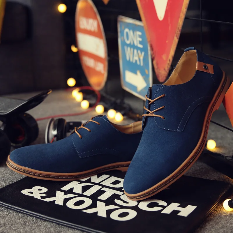 L Zapatos 2017 Caliente blue Marca khaki gray Black Moda Venta Otoño Primavera Casuales Diseñador De La Hombres coffee Cuero Los Y Marea brown Encaje Gamuza UzU5rwq