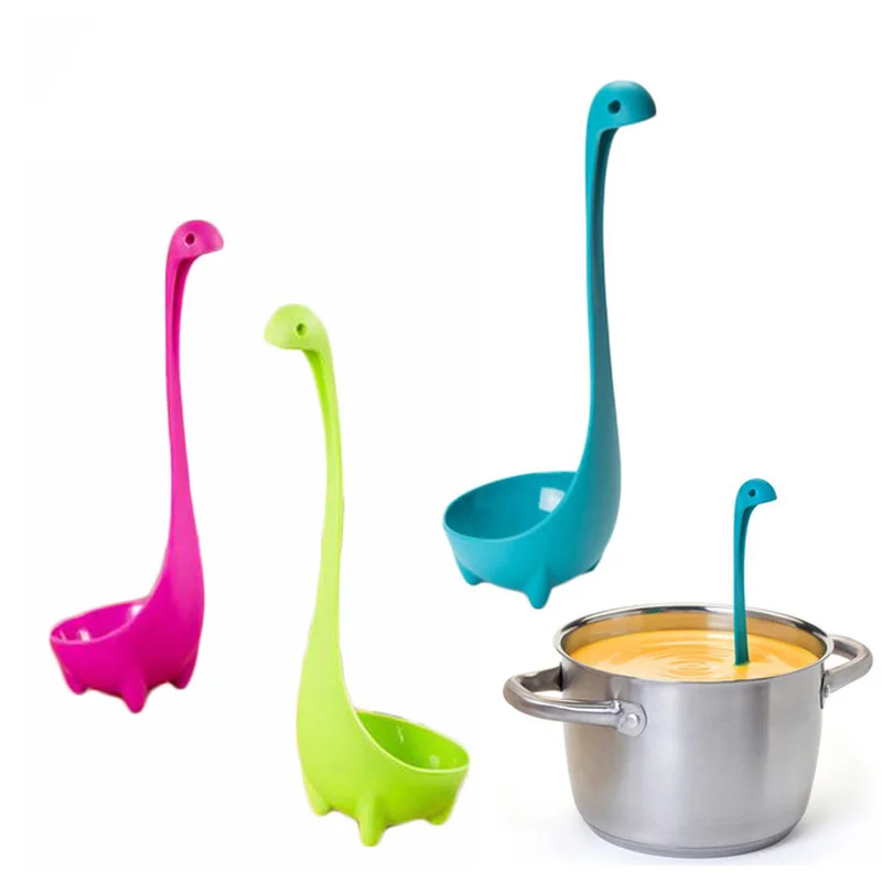 

Creative Cute Animal Shape Ness Spoons Long Handled Spoon Soup Cooking Drainer Spoon Tableware Tool Kitchen