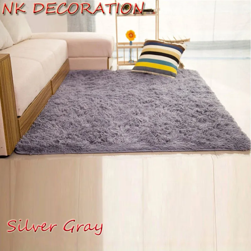 NK DECORATION 120cm*160cm Silver Gray Carpet Bedroom Soft Floor Carpets
