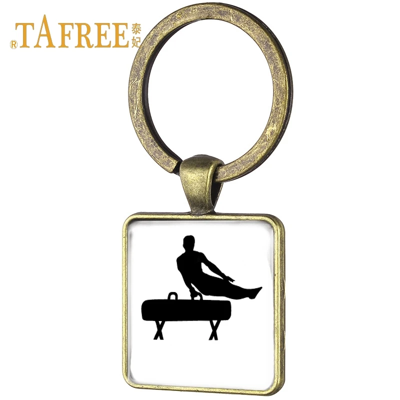 Tafree модные античные бронзовые квадратные Брелки красивый танец гимнастика ходы