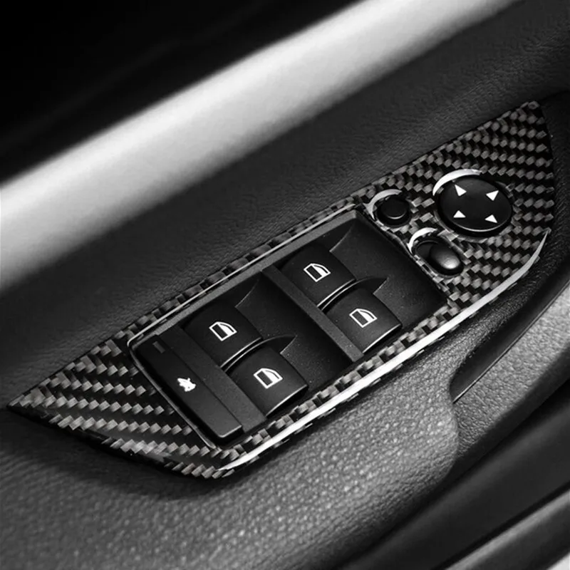 

Carbon Fiber Door Armrest Panel Window Glass Buttons Decorative Frame Cover Trim For BMW X1 E84 Car Styling Interior Accessories