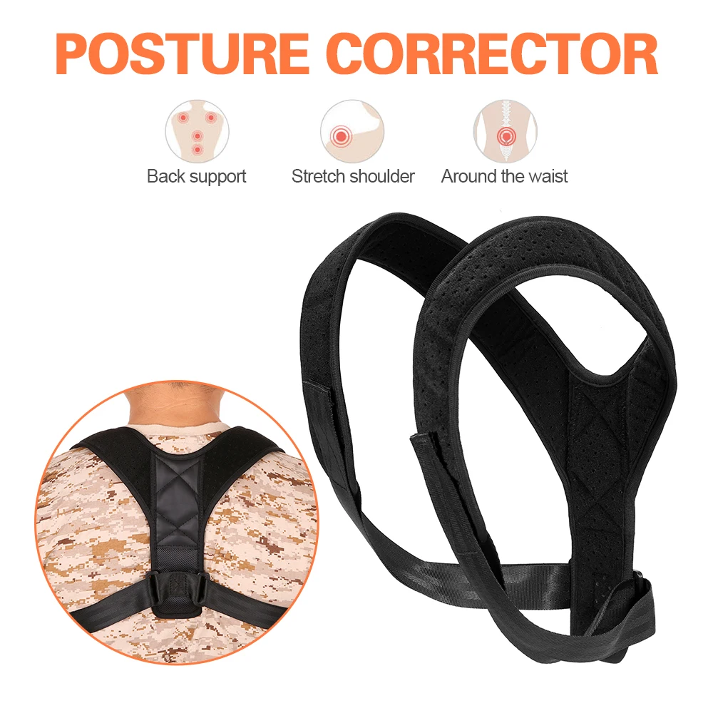 Lixada Back Posture Corrector Clavicle Support Belt Strap Upper Back ...