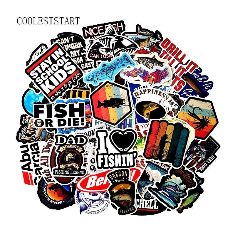 50Pcs/packt Fishing Series Graffiti Stickers for Luggage Computer Refrigerator Motorcycle Skateboard Backpack Leisure Stickers 50Pcs/packt Fishing Series Graffiti Stickers for Luggage Computer Refrigerator Motorcycle Skateboard Backpack Leisure Stickers