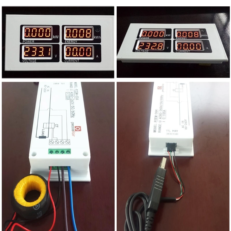

ANENG AC 80-260V 100A Voltmeter Ammeter Watt Energy Panel Meter Monitor PZEM-004 w USB