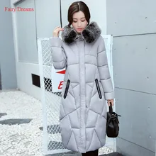 Fairy Dreams Women’s Jacket Made Of Goose Feather Female Winter Coat Long Cotton Down Parka Plus Size Clothing 2017 New Style