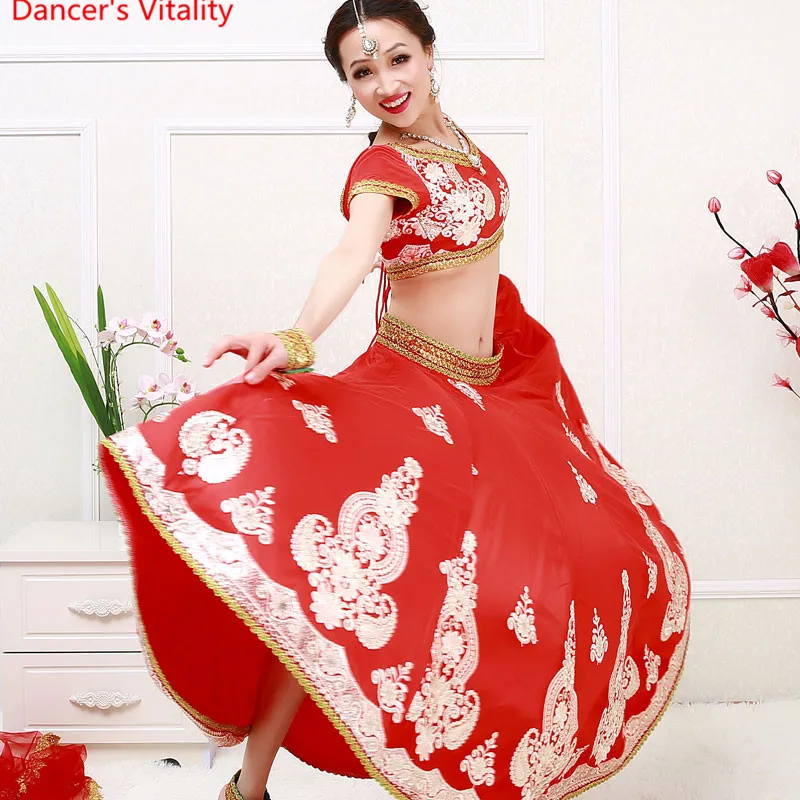 Индийский болливудский танец танцы Одежда Производительность Сари вуаль халат платье юбка вуаль костюмы одежда