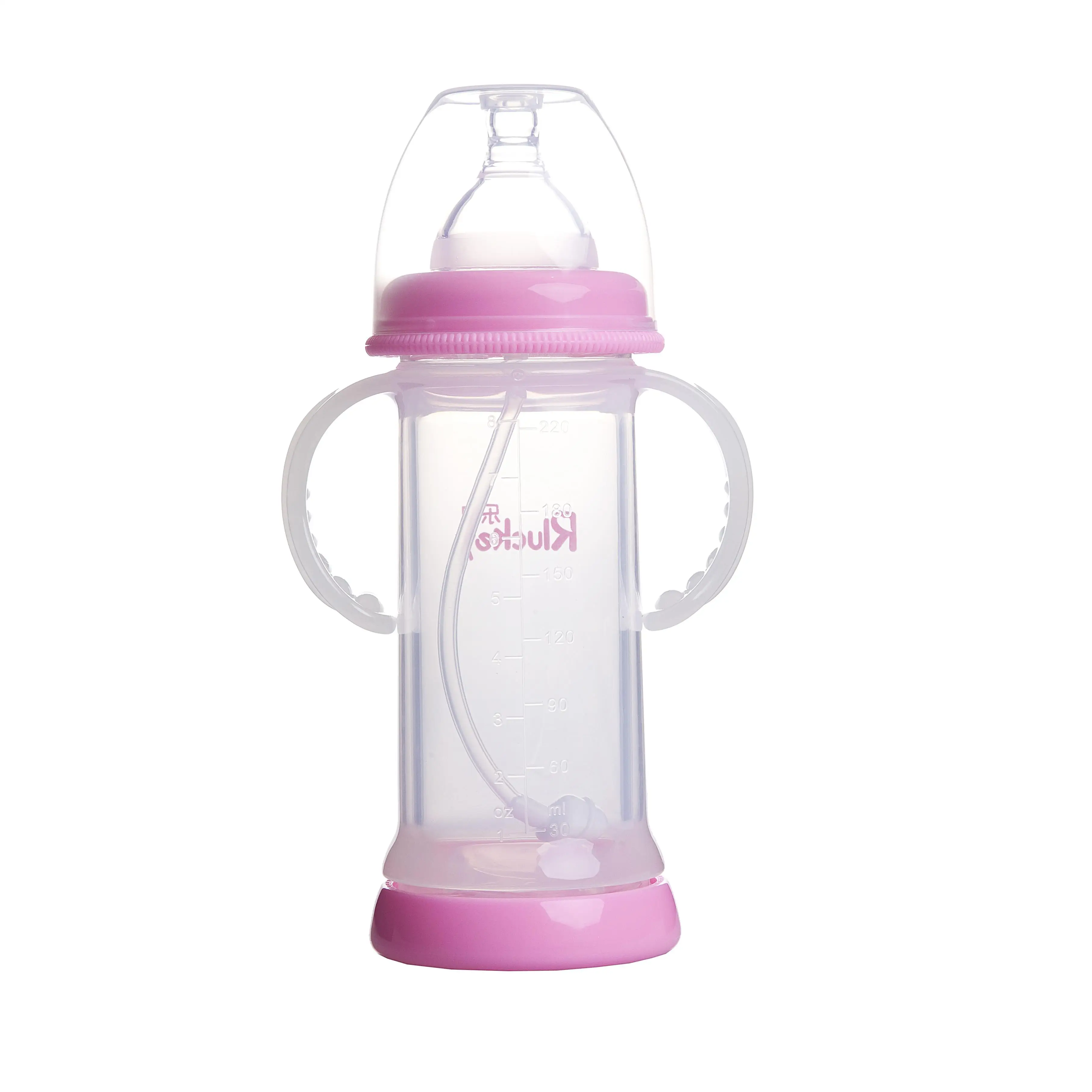 Murah Rluckey ABP Gratis Lebar Mulut Ganda ledakan bukti anti kembung Kristal Kaca Botol Bayi 220 ml