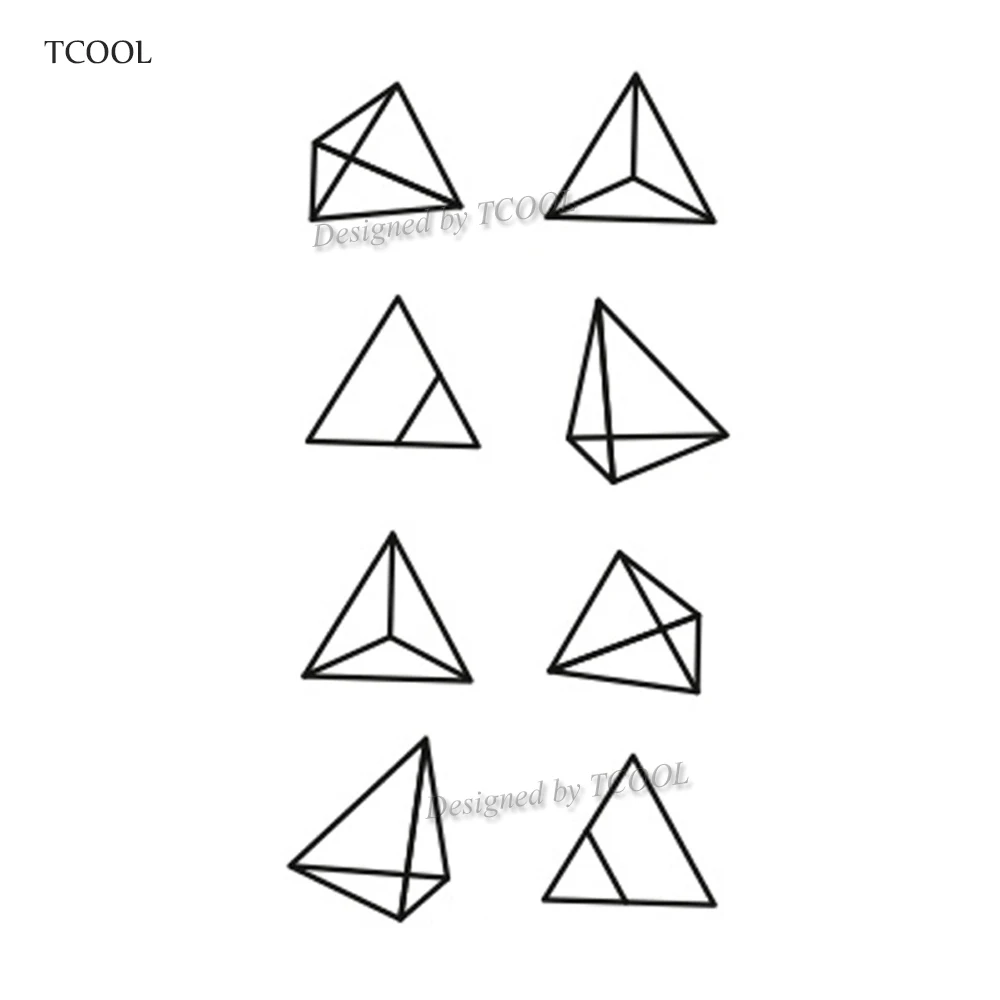 HXMAN треугольные геометрические временные фальшивые татуировки боди-арт наклейка Водонепроницаемая лицевая наклейка тату для женщин и детей 10,5X6 см G-017