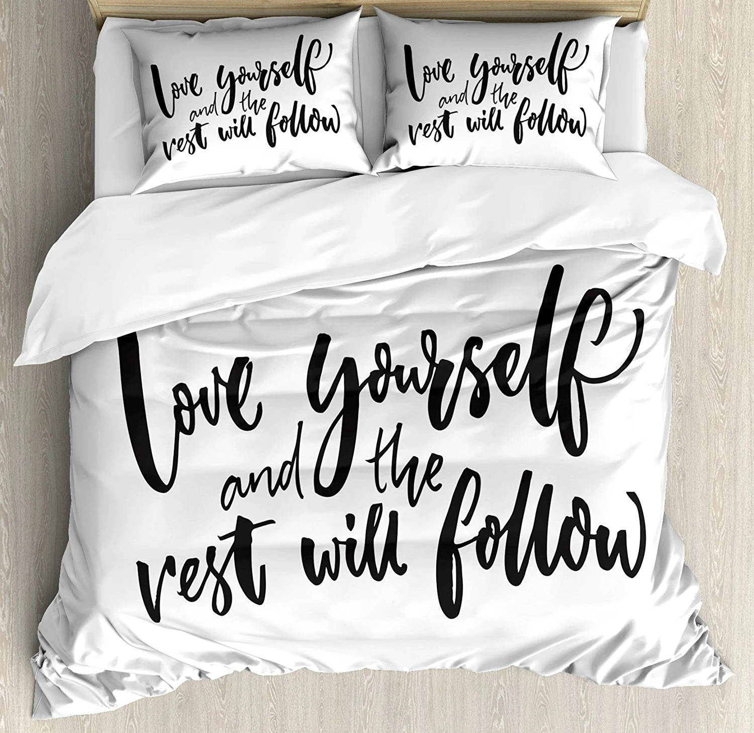 Citation Housse De Couette Ensemble Aimez Vous Et Le Reste Suivra Phrase De Motivation Sagesse Mots Zen Decoratif 4 Pieces Ensemble De Literie Aliexpress