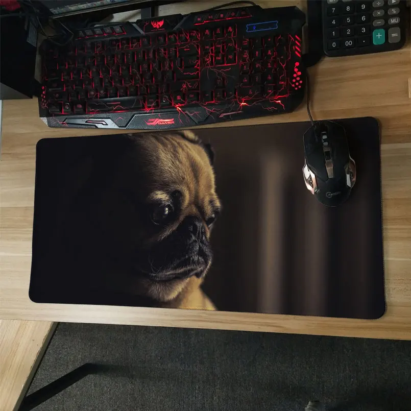 pug funny animals wallpaper notbook computer Gaming Rectangle Silicon Durable Mouse Pad Computer Mouse Mat (5)