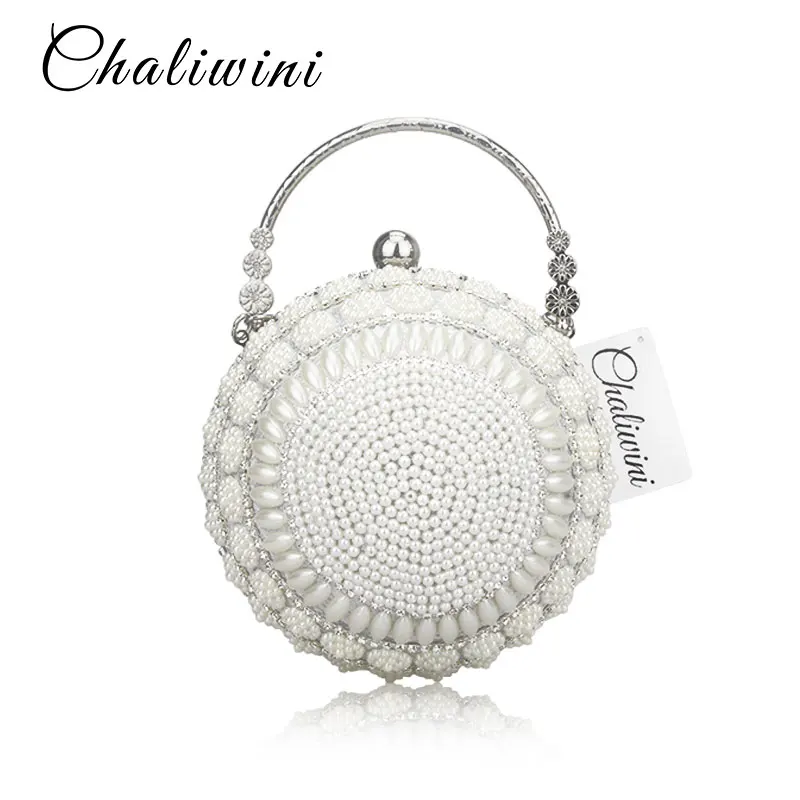 Chaliwini Women's Pearl Beaded Evening Bags Pearl Beads Clutch Bags Handmade Wedding Bags Glod Silver Quality Assurance Chaliwini Women's Pearl Beaded Evening Bags Pearl Beads Clutch Bags Handmade Wedding Bags Glod Silver Quality Assurance