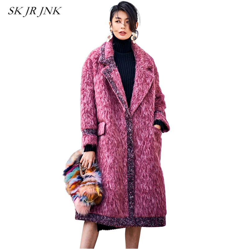 Color Woolen Coat Women Wool Blends Winter Tailored Collar
