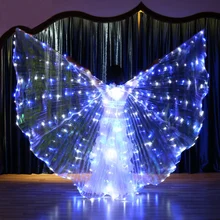 Женский мигающий синий белый светильник для танца живота Isis Крылья Ангела светодиодный Сказочный костюмы бабочек для восточных танца живота аксессуары для танцев