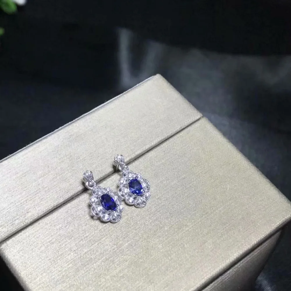 Женские серьги подвески с драгоценными камнями из серебра 925 пробы натуральным