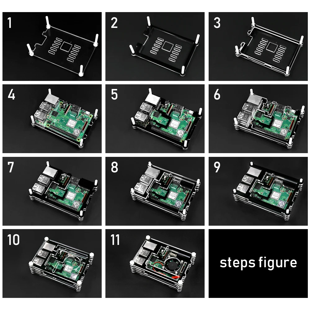 LAFVIN Raspberry Pi 3 B+ чехол с вентилятором 3x радиаторы, 5 В 2.5A питание включения выключения для Raspberry Pi 3 Model B