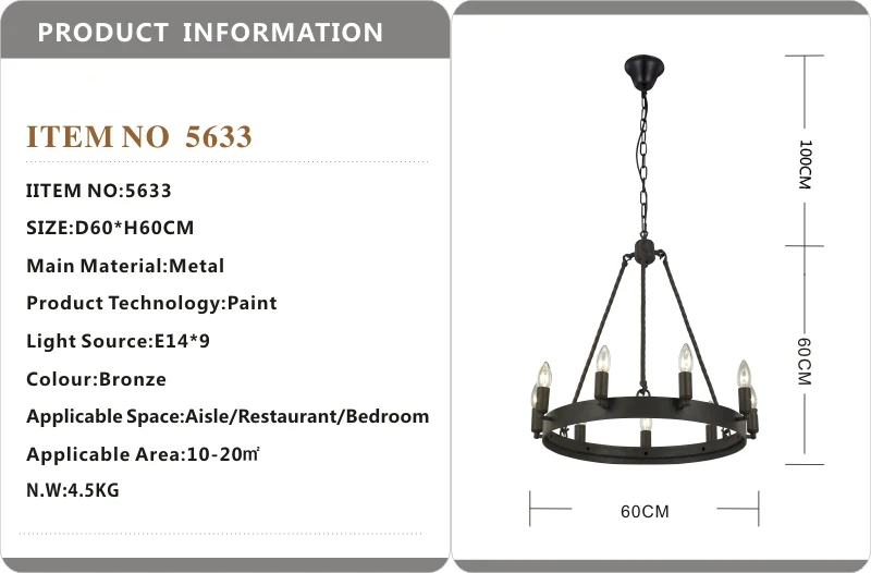 Medidas do Lustre de ferro industrial preto