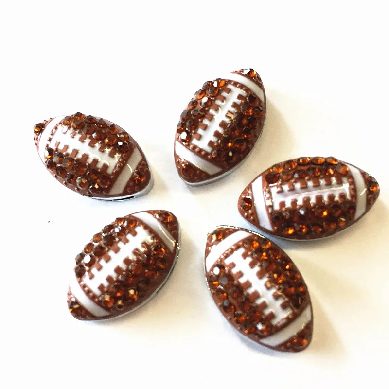 

CCOR 30-100pcs DIY accessory Rhinestone 8mm Inner Dia. 20MM*12MM Rugby Slide Charms DIY 8MM Dog Cat Collar Wristband CD0029