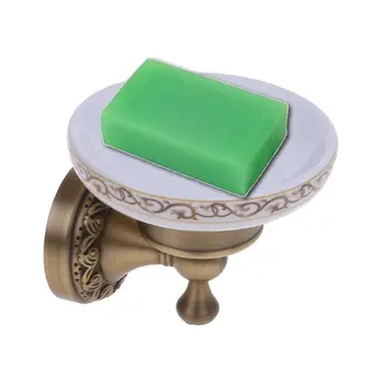 

Antique Brass Soap Dish Holder Durable Soap Box Tray Bathroom Accessories