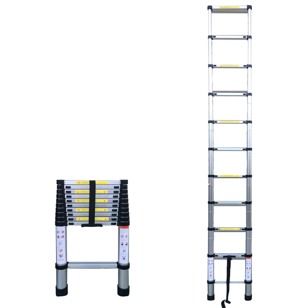

10.50FT(3.2m) Household Foldable Aluminium Alloy Ladder 11Steps Extension Ladders Telescopic Extendable