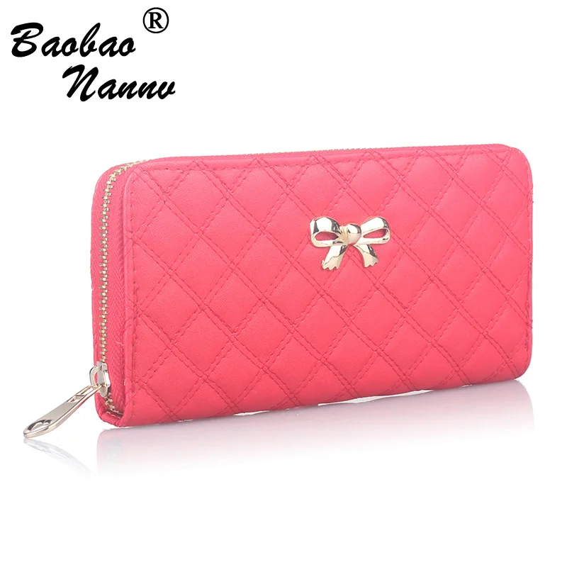 Women Wallets Fashion Durable Purse Bow Wallet Female Card Holders Cellphone Pocket PU Leather Cute Solid Women Money Bag Clutch 3