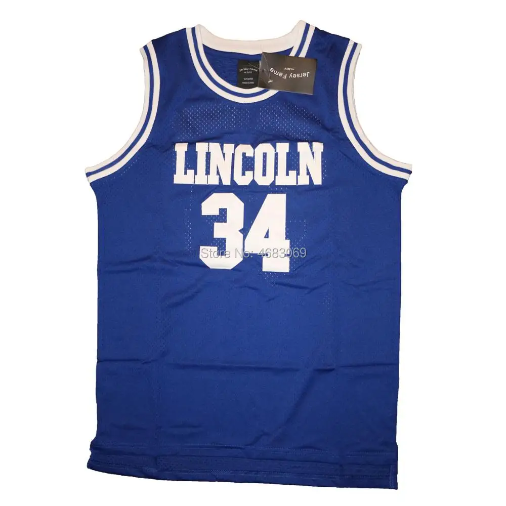 

He Got Game Costume Jersey #34 Jesus-Shuttlesworth Blue White Men Movie Jerseys Throw-back Stitched Number Hip Hop Tank Tops