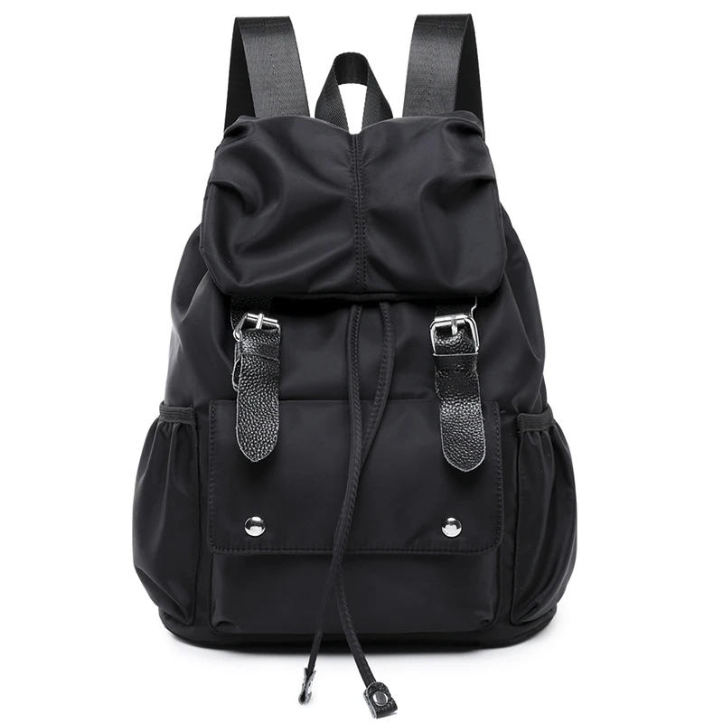 New Fashion Black Women Backpack Nylon Genuine Leather Ladies Backpacks For Teenage Girls College Student Backpack Female 2018 New Fashion Black Women Backpack Nylon Genuine Leather Ladies Backpacks For Teenage Girls College Student Backpack Female 2018