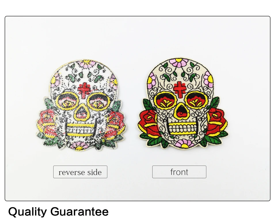 Embroidered Iron On Patches Motor Cycle Biker Patches Motorcycle Skeleton Skull Patch For Vest Back Stickers On Clothes (3)