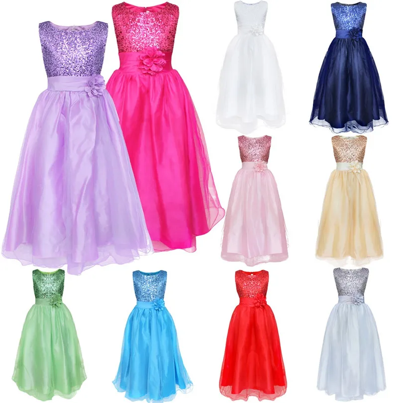 TiaoBug/элегантный блесток; Платья с цветочным узором для девочек; нарядное платье принцессы для торжеств; детское платье для выпускного вечера; платья для первого причастия; От 4 до 14 лет