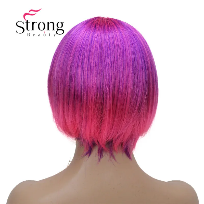 StrongBeauty corto Bob rosa, parte de punto Cosplay fiesta peluca sintética completa opciones de color StrongBeauty corto Bob rosa, parte de punto Cosplay fiesta peluca sintética completa opciones de color