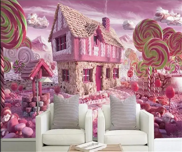 Wallpaper Custom Photo Kids Mural Gl Candy House Tv Wallpaper Custom Photo Kids Mural Gl Candy House Tv Background Painting Wall For Living Room