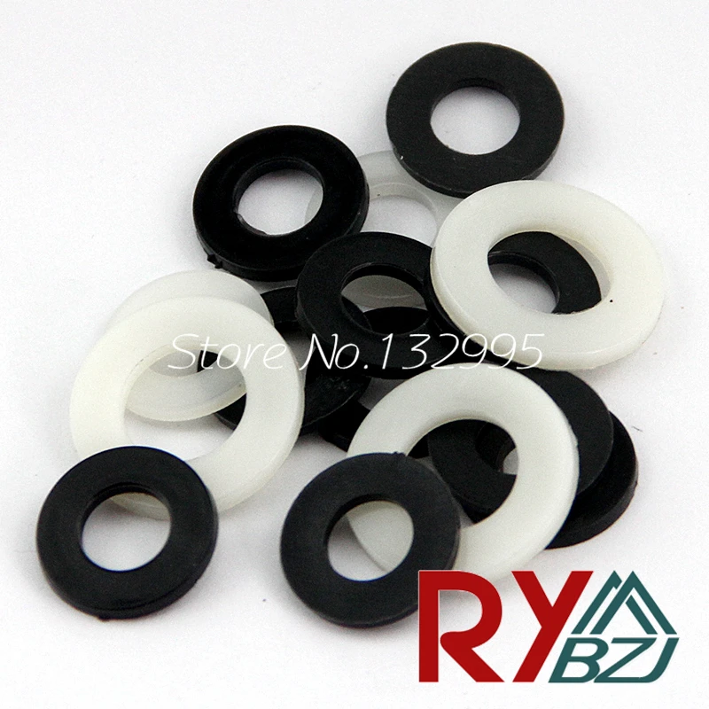 Arandelas De Nylon Blanco forman una cuña plana de plástico M3 M4 M5 M6 M8 M10 M12 M16 M20 M24