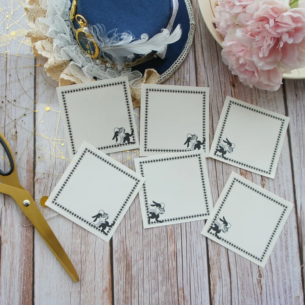 

30pcs DIY Alice In Wonderland Theme Rabbit with Pocket Watch Paper As Creative Craft Paper Background Scrapbooking DIY Use