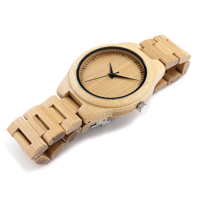 BOBO BIRD Men s Watches Gift All Bamboo Male Wood Wristwatches Wood Strap Watch with Retail