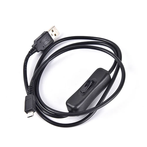 100Cm Black Color Cable With Switch On/Off Button Micro Usb Charging Cable