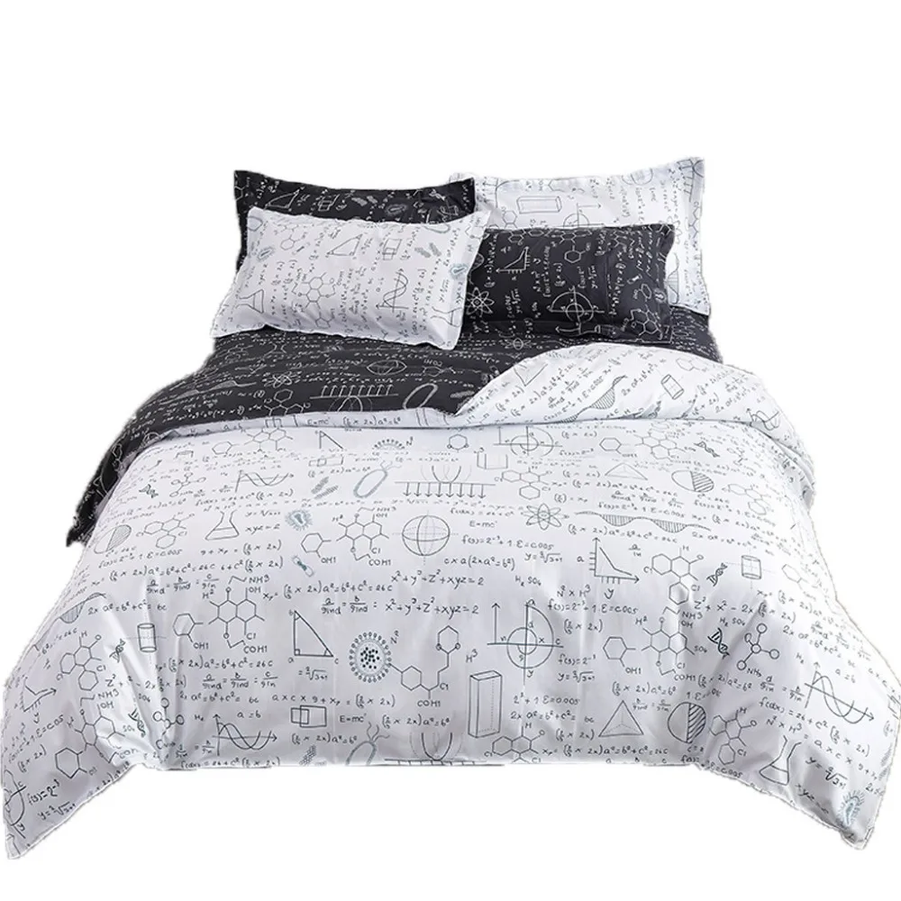 

Quilt Cover Set Polyester Bed Cover Set Three Piece Bedding Tribute Cotton Pillowcase Creative Pattern Full Size L715