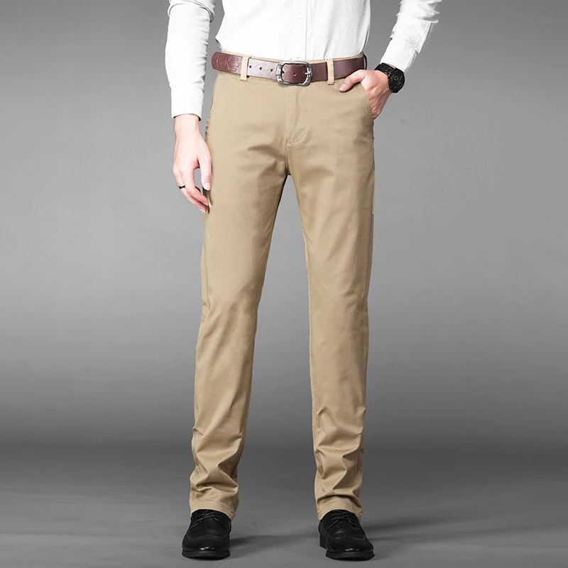 Vomint, Новое поступление, мужские брюки, тонкие, обычные, тянущиеся, брюки, умный повседневный костюм, брюки, эластичные брюки, задний карман, детали - Цвет: khaki