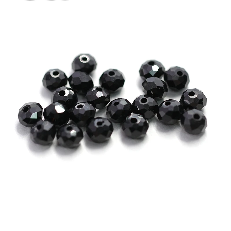 Black 8mm Glass Beads