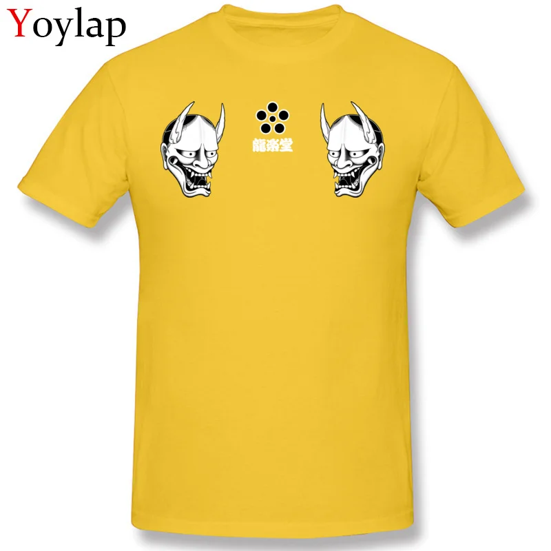 Dominant Summer Summer/Fall hannya Short Sleeve T-Shirt Cotton Fabric O Neck Men Tops Tees Casual Clothing Shirt Top Quality yellow