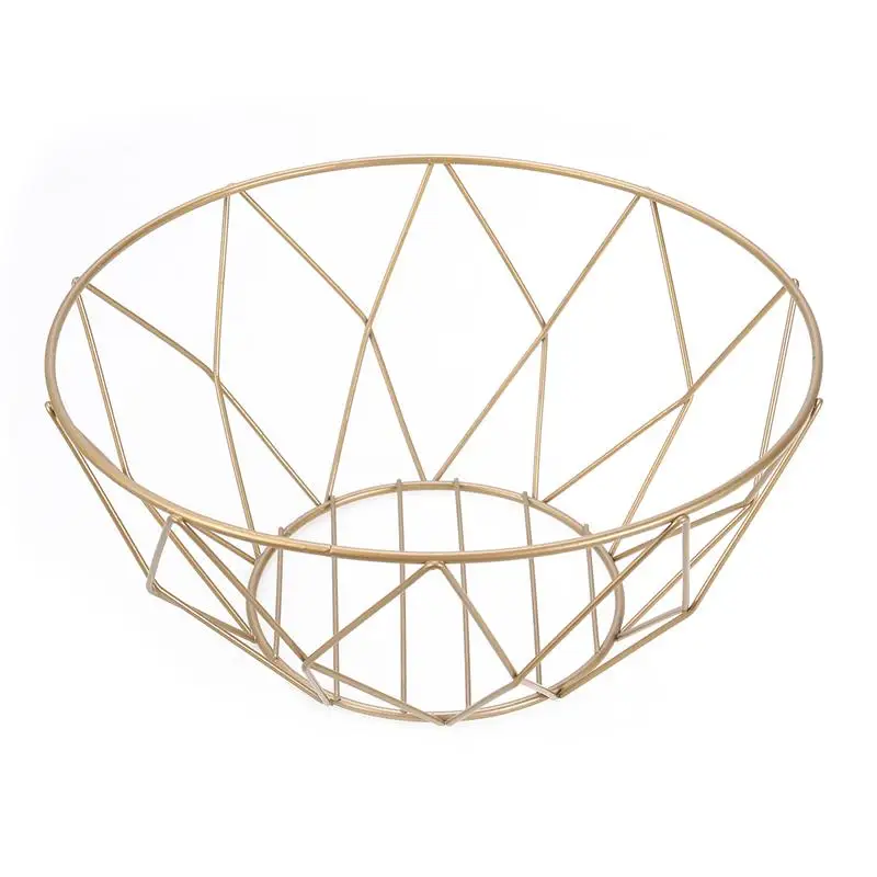 

1 Pcs Fruit Basket European Style Iron Unique Hollow-out Simple Fruit Basket Storage Tray Holder Container Rack