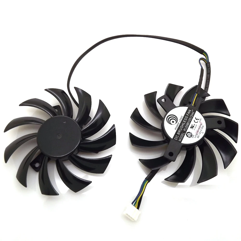 POWER LOGIC PLD08010S12HH DC12V 0.35A 4Pin для MSI 460GTX 560GTX 570GTX 580GTX R6790 R6870 R6850 HAWK вентилятор|power logic