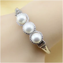 XUTAAYI ювелирные изделия из жемчуга, браслеты из искусственного жемчуга и белые CZ, 925 серебряные браслеты для женщин