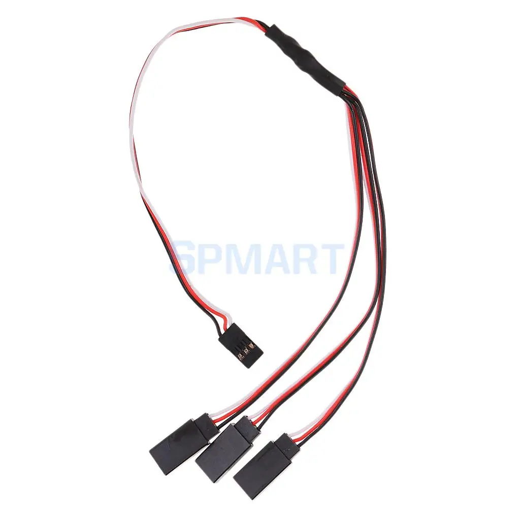 300mm Triple 3-Way Servo Extension Lead Wire Cable for RC Futaba JR Male to Female 30cm