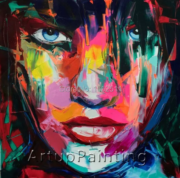 

Palette knife painting portrait Palette knife Face Oil painting Impasto figure on canvas Hand painted Francoise Nielly 24