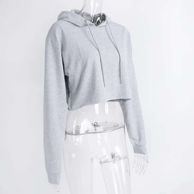 Pullovers Hooded Cotton Women's Hoodies Long Sleevele 3 Colors Solid Casual Female Sweatshirt Short Tops 2017 Women's Clothing (6)