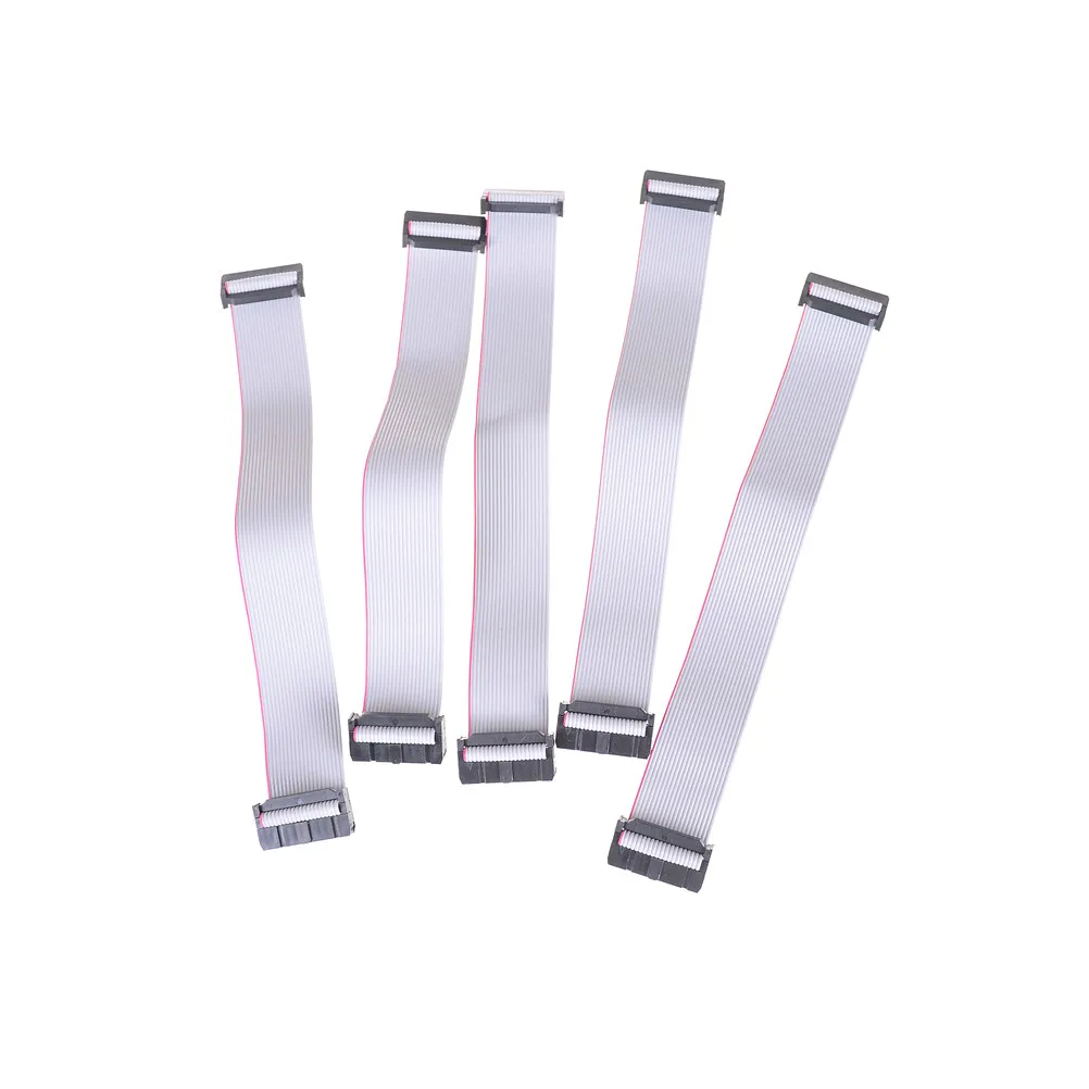 5pcs/lot Gray Flat Ribbon Data Cable 20cm FC-20P 2.54mm Pitch JTAG AVR Download Cable Wire Connector