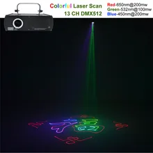 AUCD 500mW RGB Beam Animation Laser Program Source DMX Projector Stage Lighting PRO DJ Show KTV Club Scanner Lights DJ-500RGB