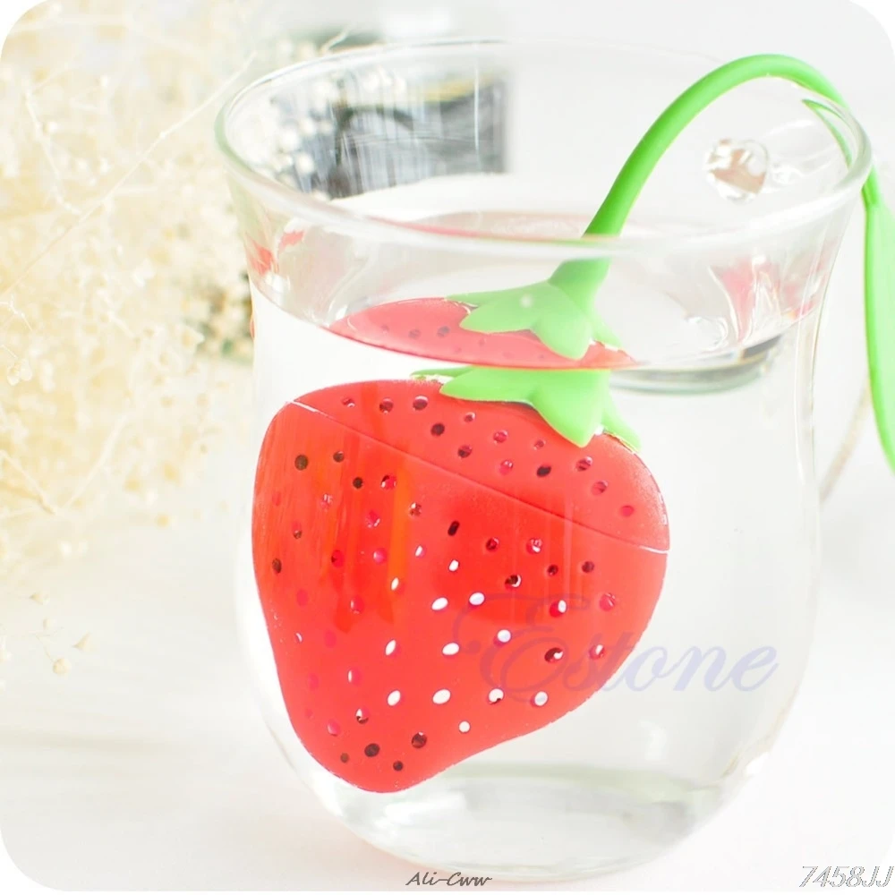 

Silicone Strawberry Design Loose Tea Leaf Strainer Herbal Spice Infuser Filter Tools 1OFM DropShip