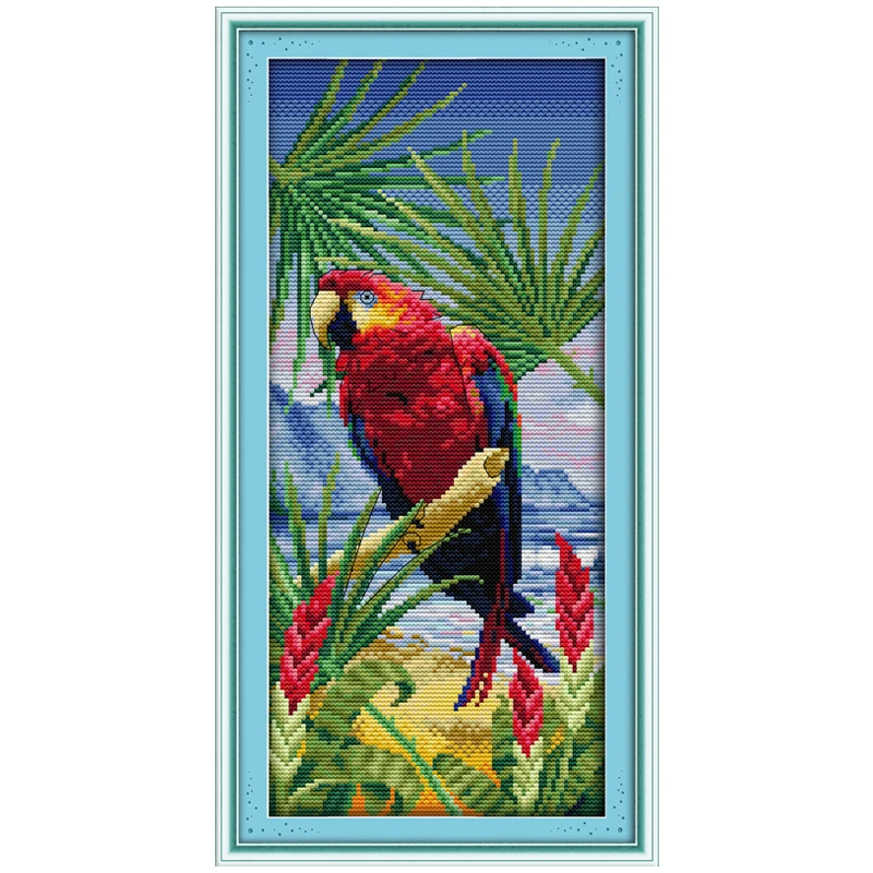 Parrot (3) Patterns Counted Cross Stitch 11CT 14CT Cross Stitch Set